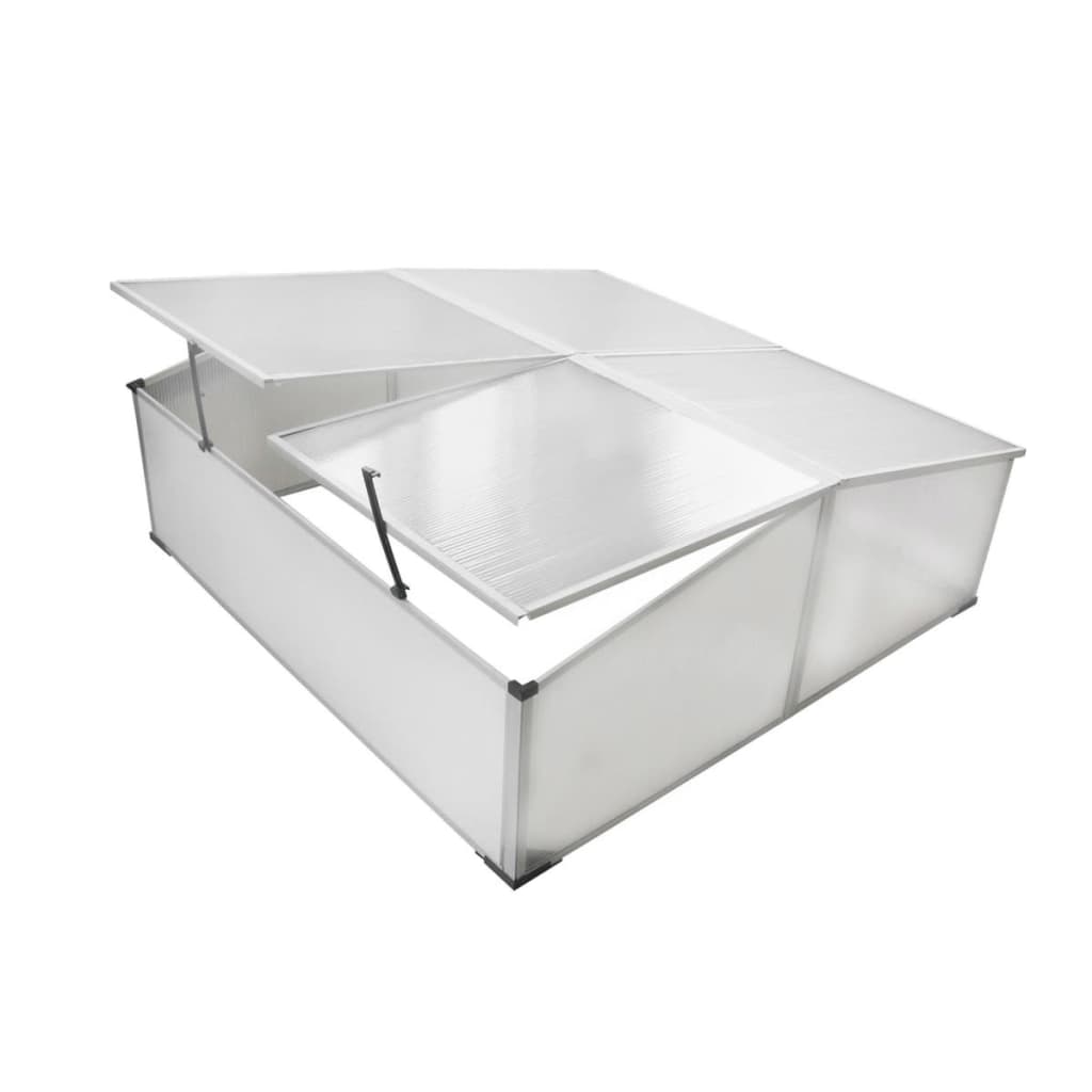 vidaXL Cold Frame 4 Lids 108x110x41 cm - Transparent - 108 x 41 x 110 cm