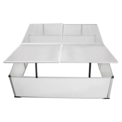 vidaXL Cold Frame 4 Lids 108x110x41 cm - Transparent - 108 x 41 x 110 cm