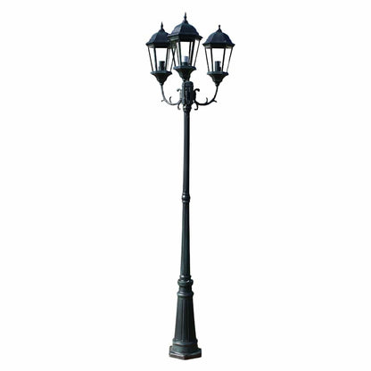 vidaXL Garden Light | Dark Green / Black | Aluminium and Glass | 230 cm tall