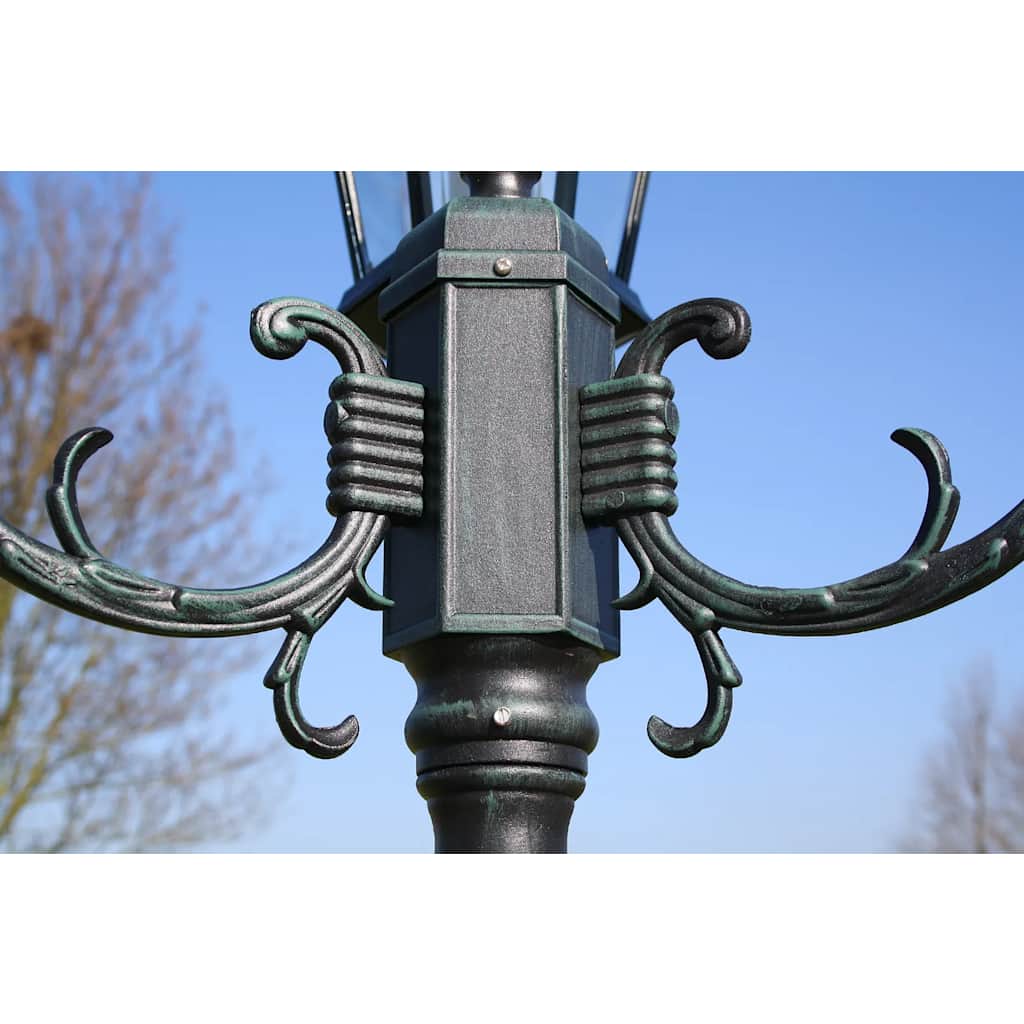 vidaXL Garden Light | Dark Green / Black | Aluminium and Glass | 230 cm tall