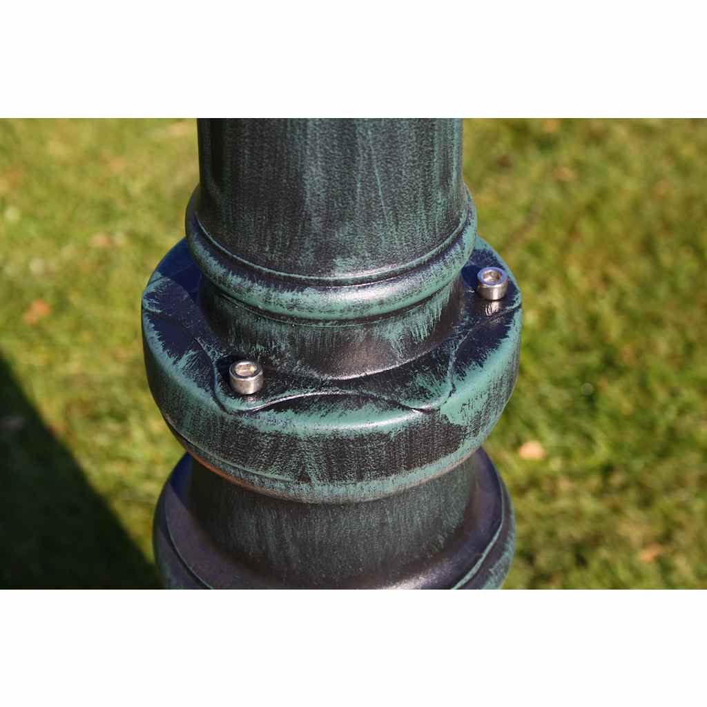 vidaXL Garden Light | Dark Green / Black | Aluminium and Glass | 230 cm tall