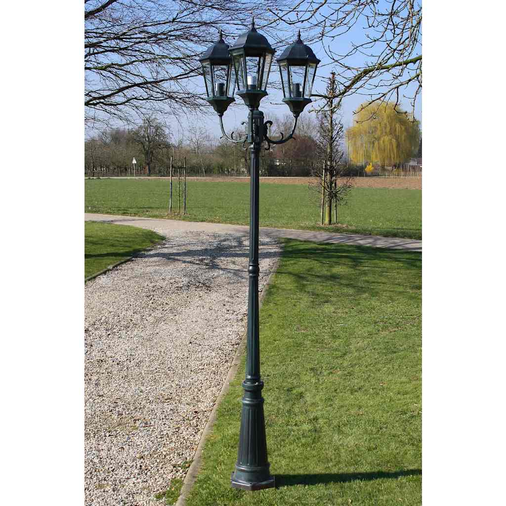 vidaXL Garden Light | Dark Green / Black | Aluminium and Glass | 230 cm tall
