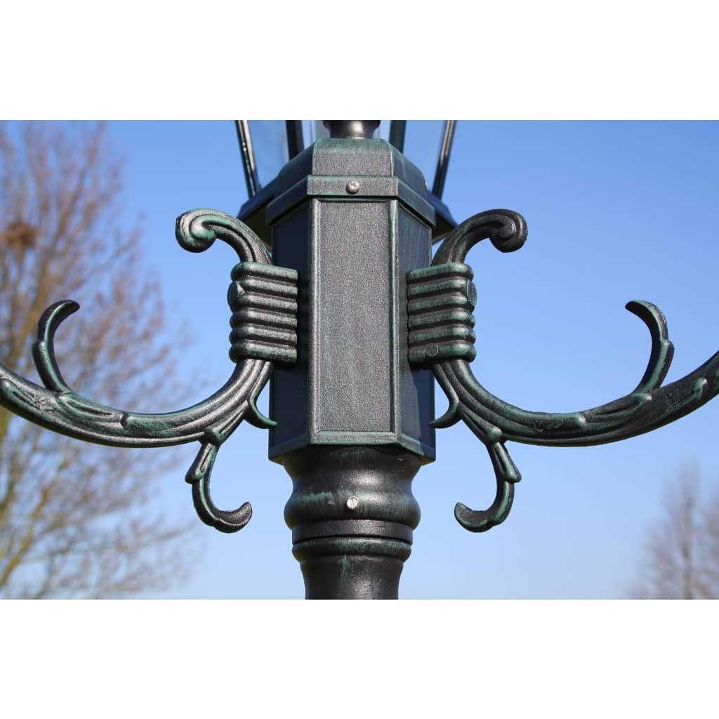 vidaXL Garden Light | Dark Green, Black | Aluminium, Glass | Large