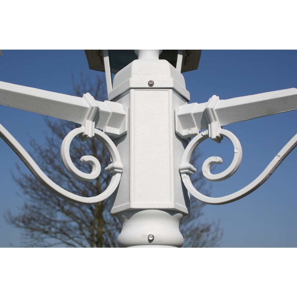 vidaXL Garden Light Post 3-arms 215 cm White Aluminium