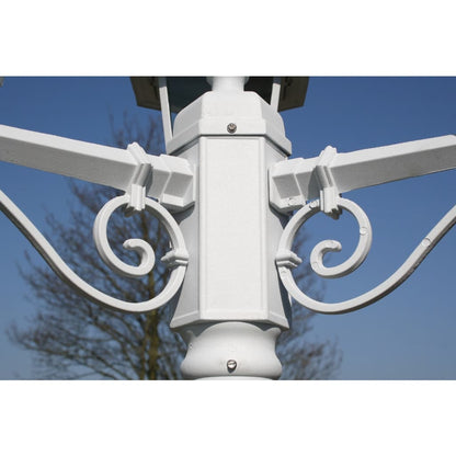 vidaXL Garden Light Post 3-arms 215 cm White Aluminium