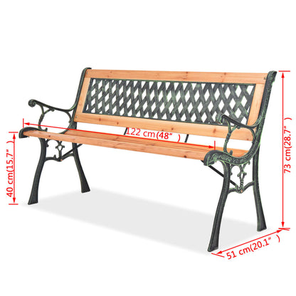 40262 vidaXL Garden Bench 122 cm Wood - Brown - 122 x 51 x 73 cm