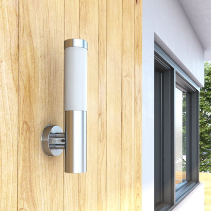 vidaXL RVS Walllamp for Indoor & Outdoors Waterproof - Silver