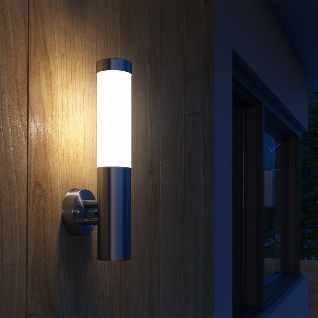 vidaXL RVS Walllamp for Indoor & Outdoors Waterproof - Silver