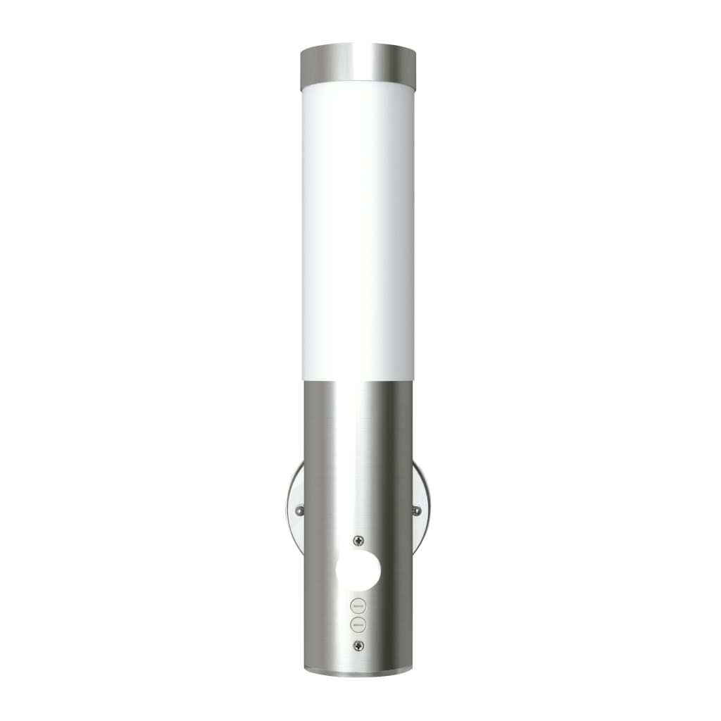 vidaXL Outdoor Wall Lamp with Motion Detector Stainless Steel - Silver