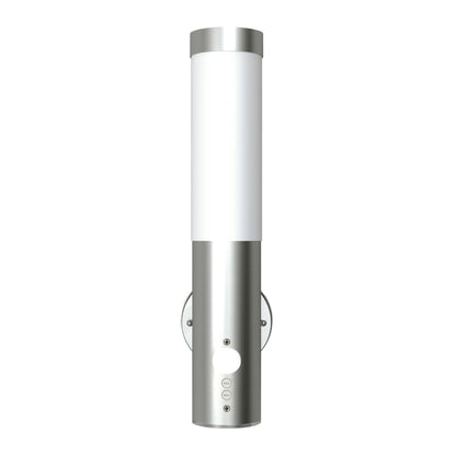 vidaXL Outdoor Wall Lamp with Motion Detector Stainless Steel - Silver