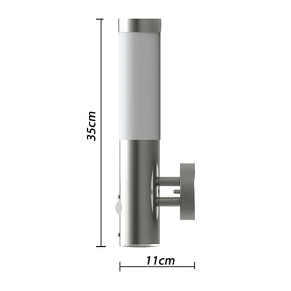 vidaXL Outdoor Wall Lamp with Motion Detector Stainless Steel - Silver