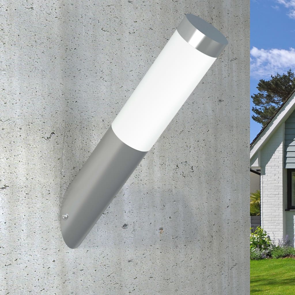 vidaXL Wall Lamp Waterproof Stainless Steel 60 W - Silver