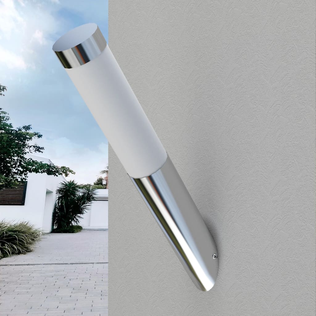 vidaXL Wall Lamp Waterproof Stainless Steel 60 W - Silver
