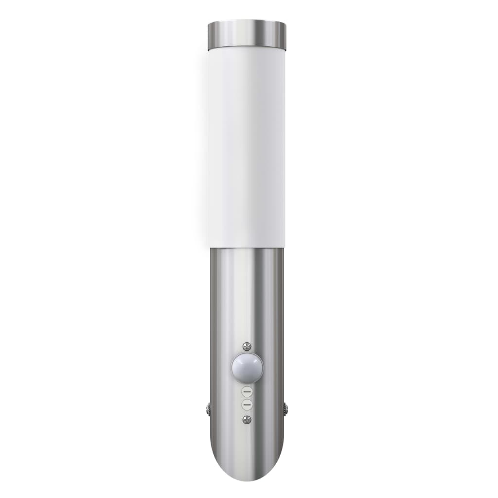 vidaXL RVS Gardenlamp Wall Lamp Waterproof with Motion Detector - Silver