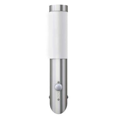 vidaXL RVS Gardenlamp Wall Lamp Waterproof with Motion Detector - Silver