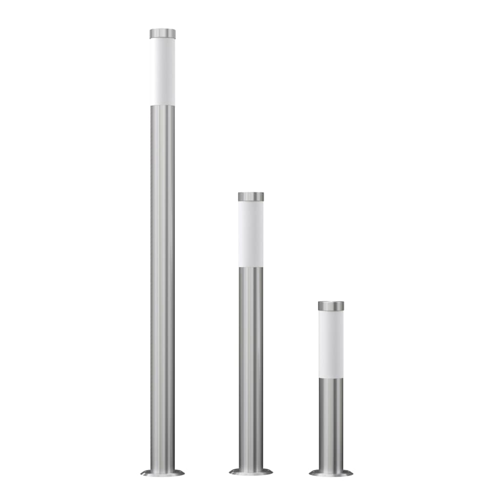 vidaXL Garden Lamp Set 3-piece Waterproof Stainless Steel - Silver
