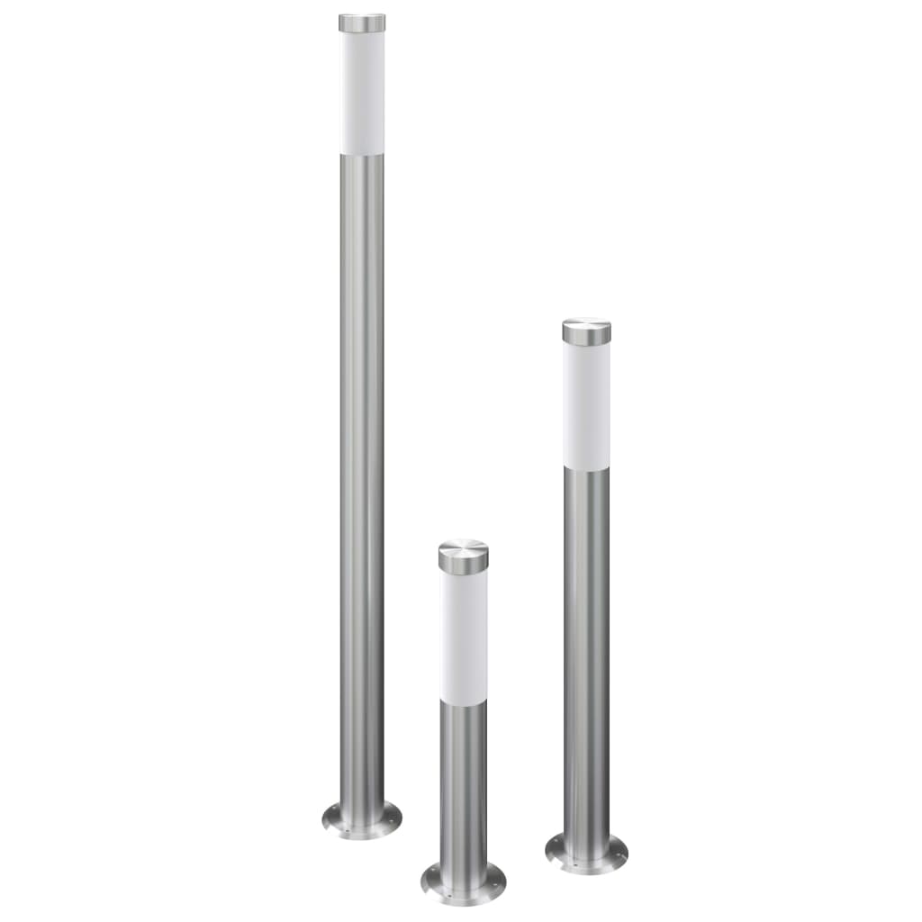vidaXL Garden Lamp Set 3-piece Waterproof Stainless Steel - Silver