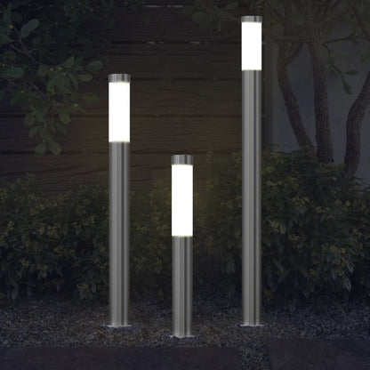 vidaXL Garden Lamp Set 3-piece Waterproof Stainless Steel - Silver