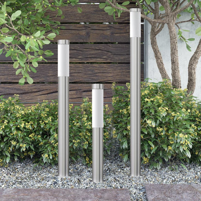 vidaXL Garden Lamp Set 3-piece Waterproof Stainless Steel - Silver
