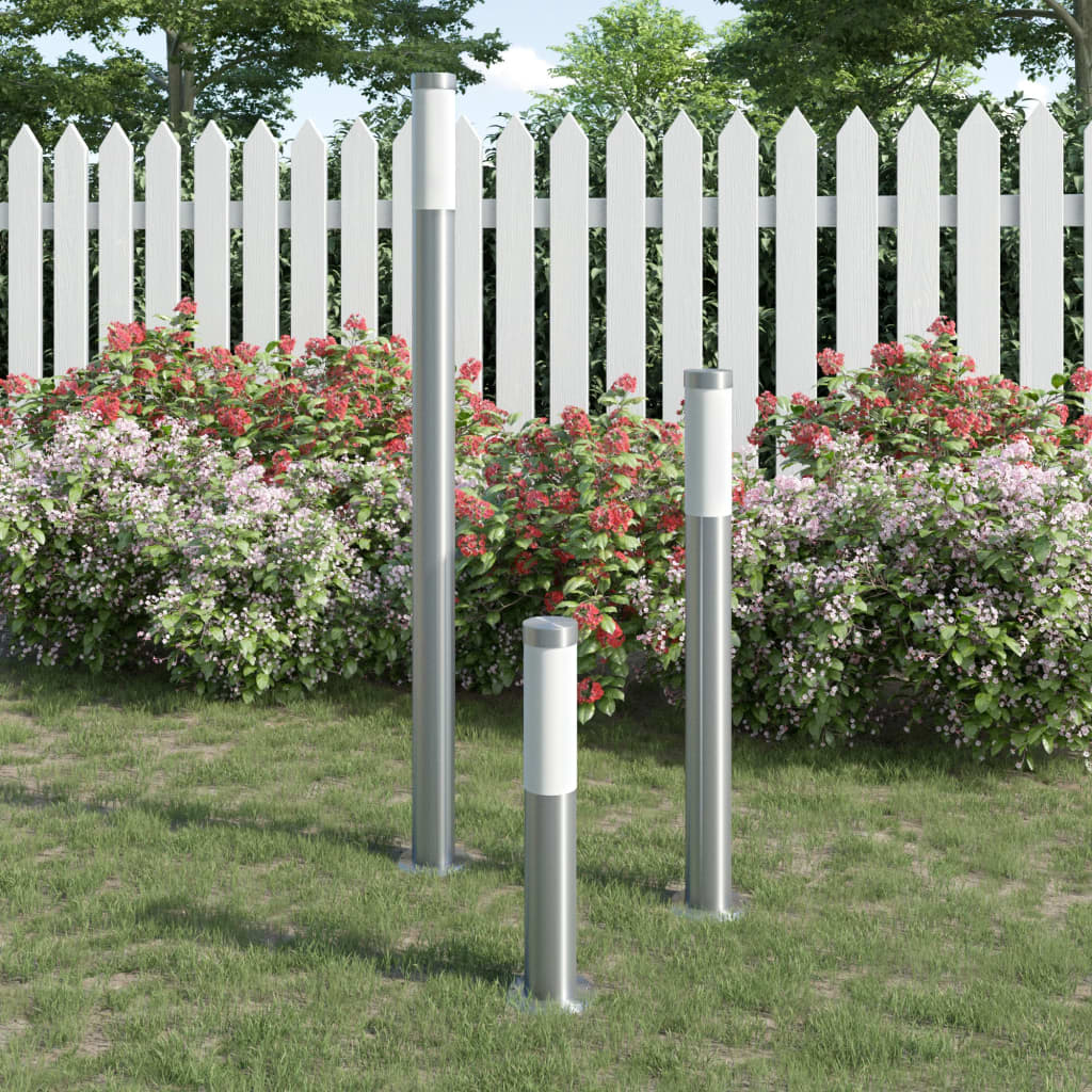 vidaXL Garden Lamp Set 3-piece Waterproof Stainless Steel - Silver