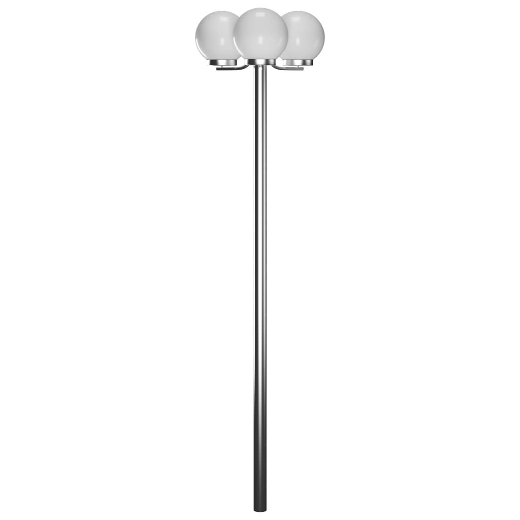 vidaXL Garden Lamp Post 3 Lamps 220 cm - White