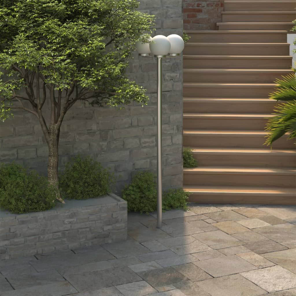 vidaXL Garden Lamp Post 3 Lamps 220 cm - White