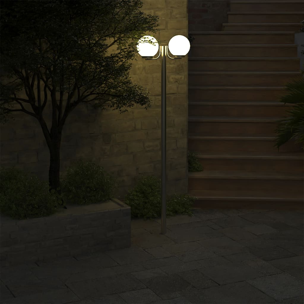 vidaXL Garden Lamp Post 2 Lamps 220 cm - White