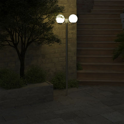 vidaXL Garden Lamp Post 2 Lamps 220 cm - White