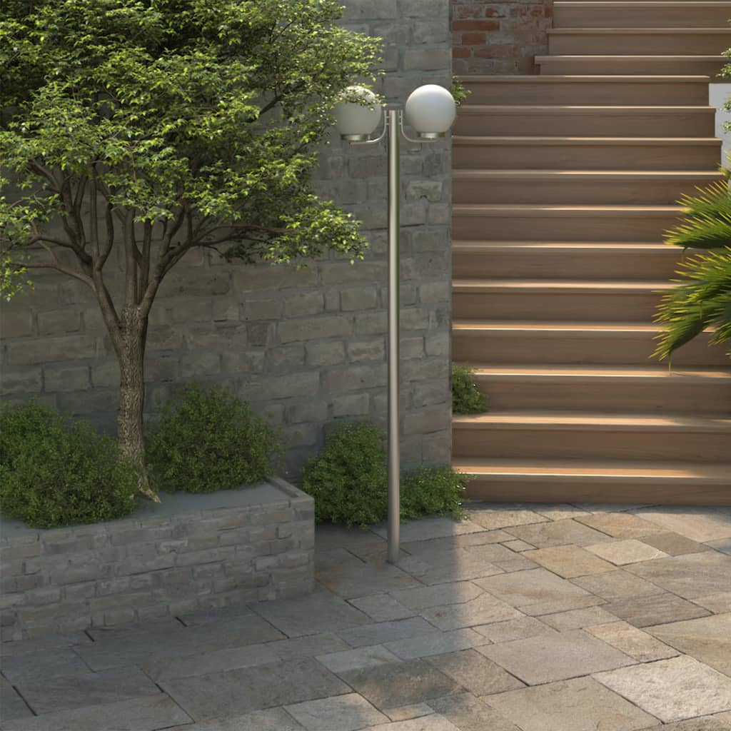 vidaXL Garden Lamp Post 2 Lamps 220 cm - White