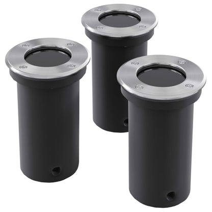 vidaXL Outdoor Ground Lights 3 pcs Round - Silver