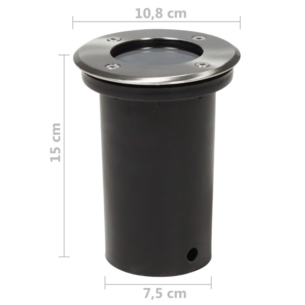 vidaXL Outdoor Ground Lights 3 pcs Round - Silver