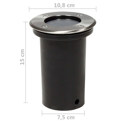 vidaXL Outdoor Ground Lights 3 pcs Round - Silver