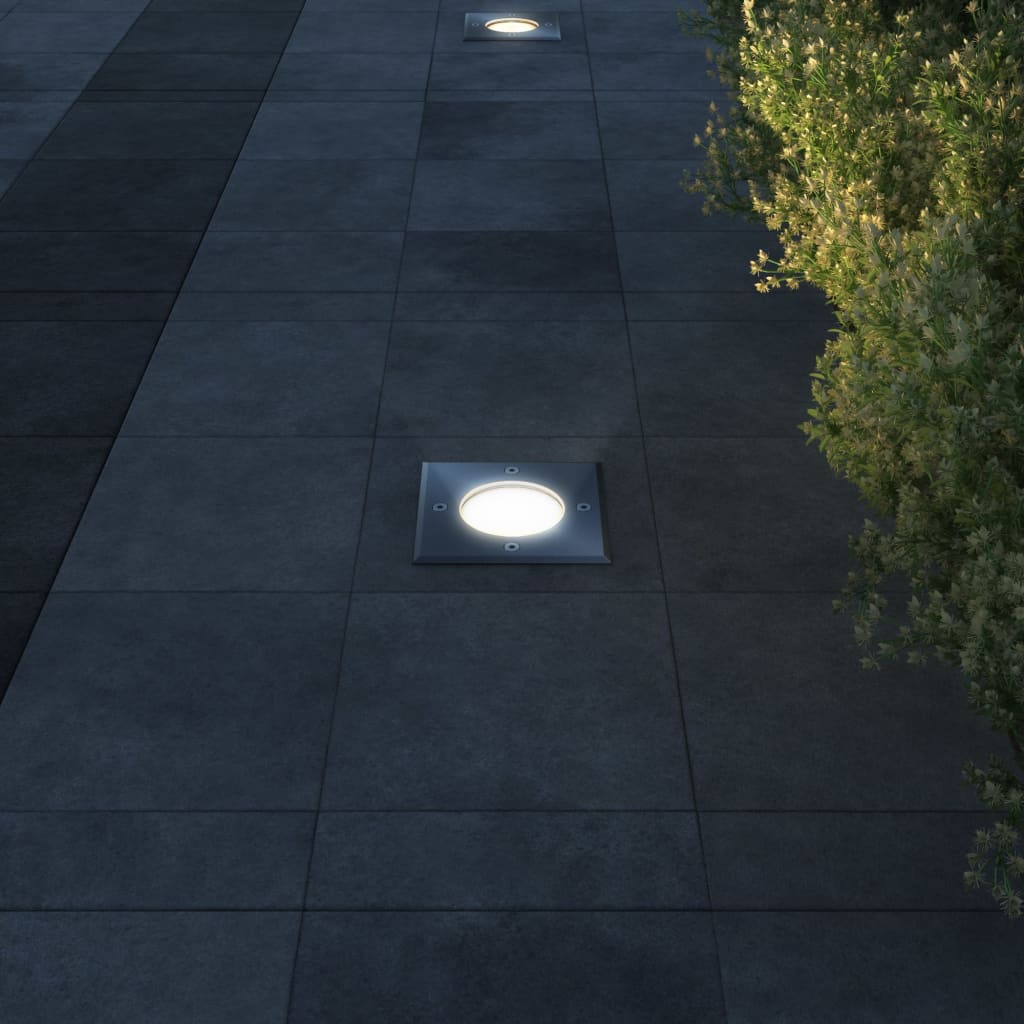 vidaXL Outdoor Ground Lights 3 pcs Square - Black