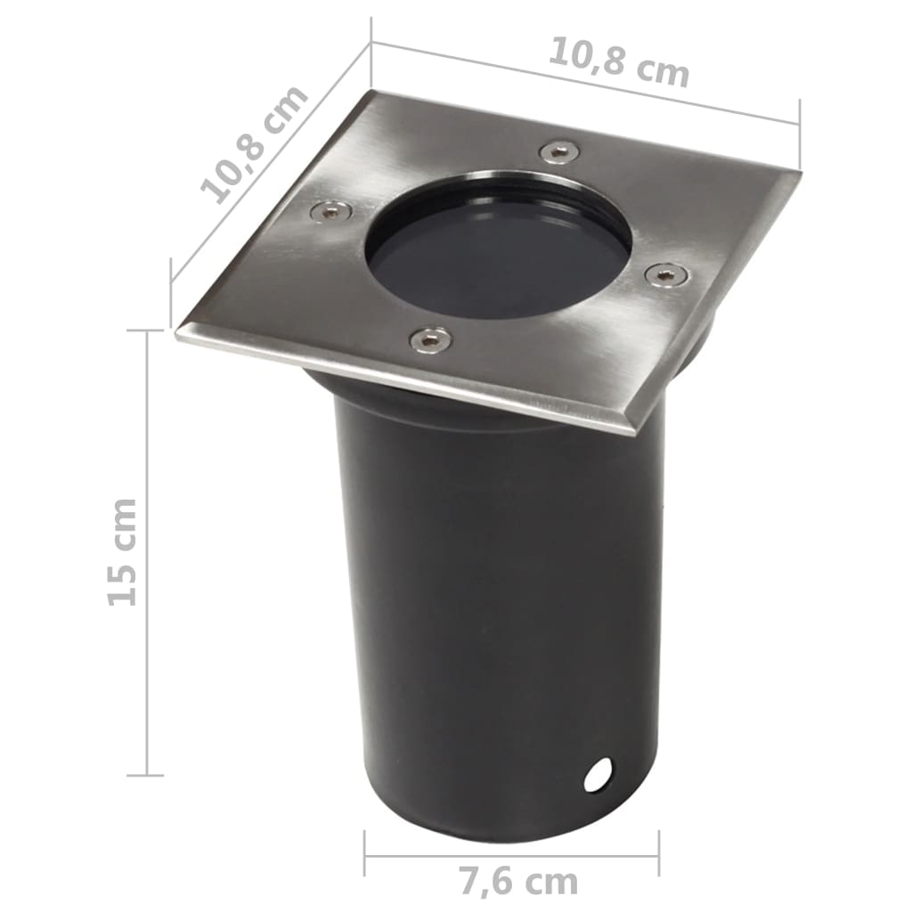 vidaXL Outdoor Ground Lights 3 pcs Square - Black