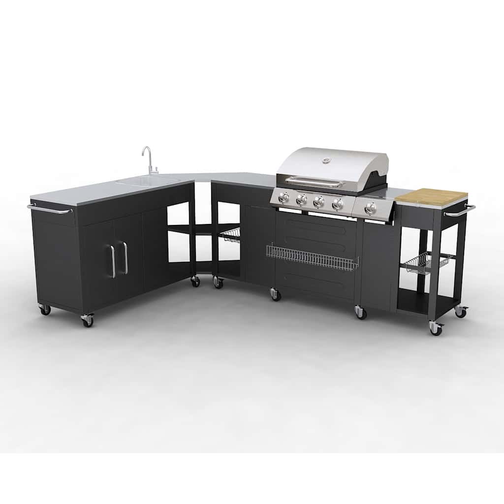 Outdoor Kitchen Barbecue Missouri 4 Burners - Black