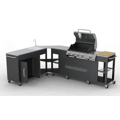 Outdoor Kitchen Barbecue Missouri 4 Burners - Black