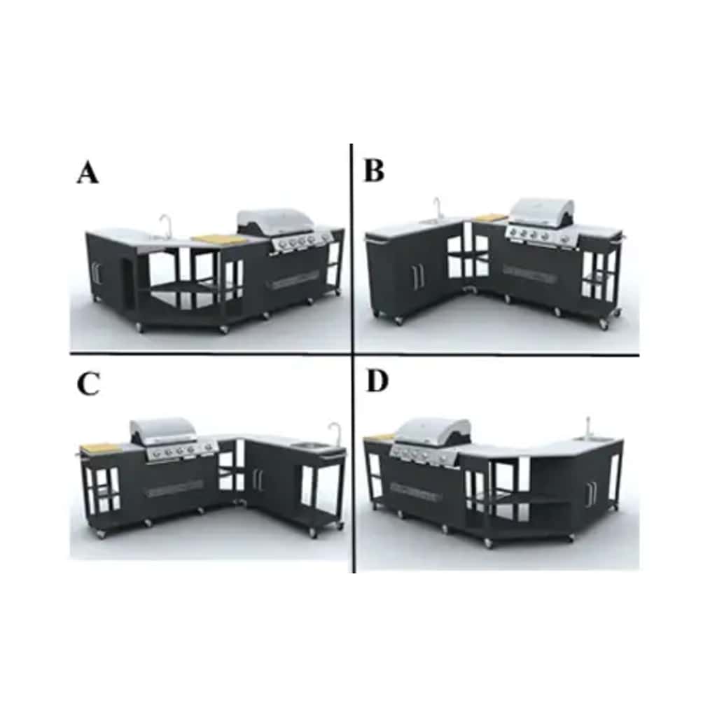 Outdoor Kitchen Barbecue Missouri 4 Burners - Black