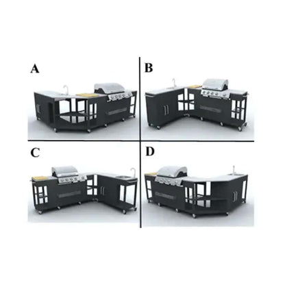 Outdoor Kitchen Barbecue Missouri 4 Burners - Black