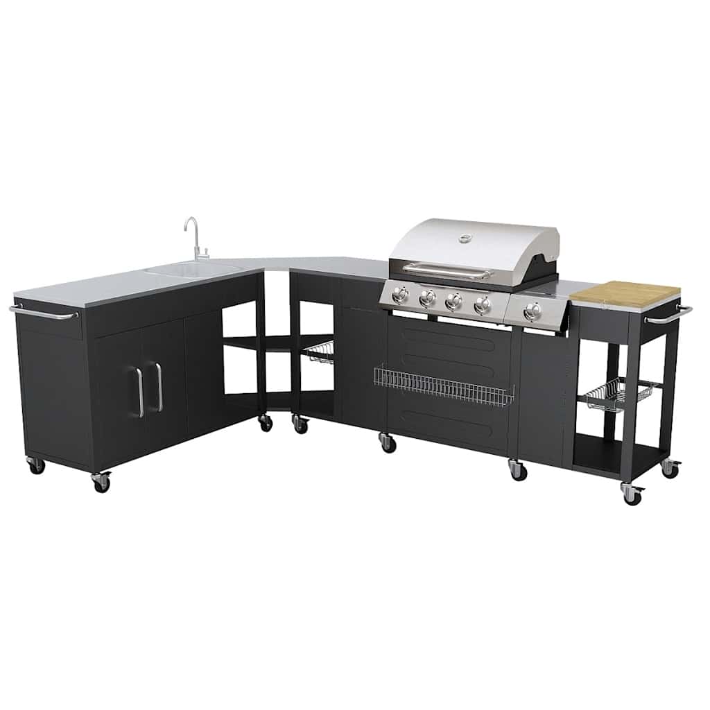 Outdoor Kitchen Barbecue Missouri 4 Burners - Black