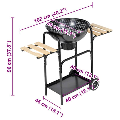 vidaXL Charcoal Kettle Barbecue Louisiana - Black