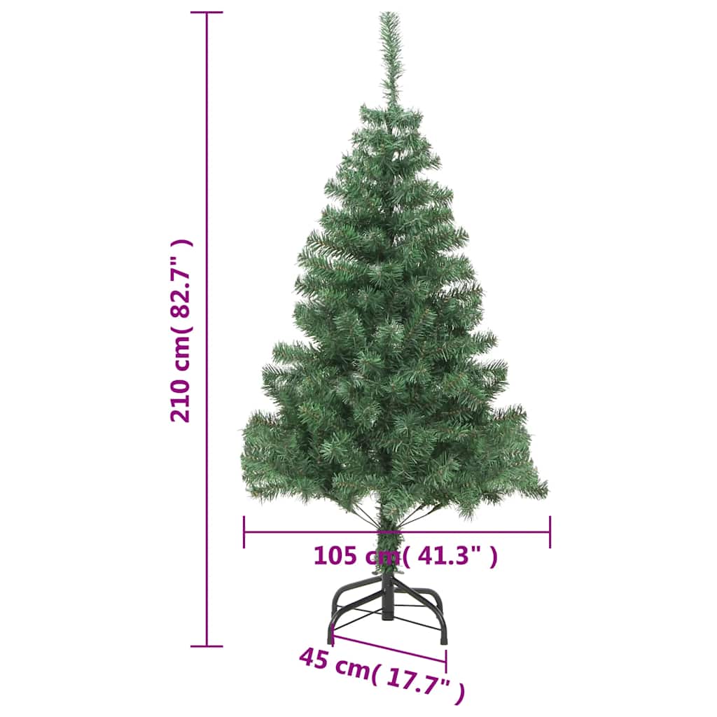 vidaXL Artificial Christmas Tree with Steel Stand 210 cm 910 Branches - Green