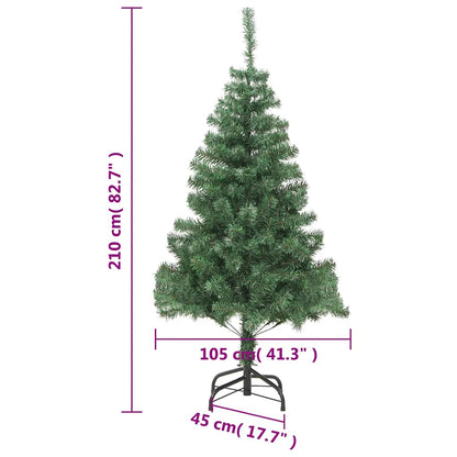 vidaXL Artificial Christmas Tree with Steel Stand 210 cm 910 Branches - Green