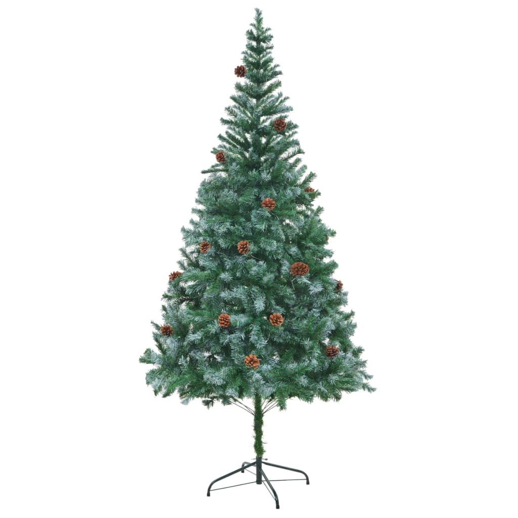 vidaXL Artificial Christmas Tree with Pinecones 210 cm - Green - 210 x 105 cm