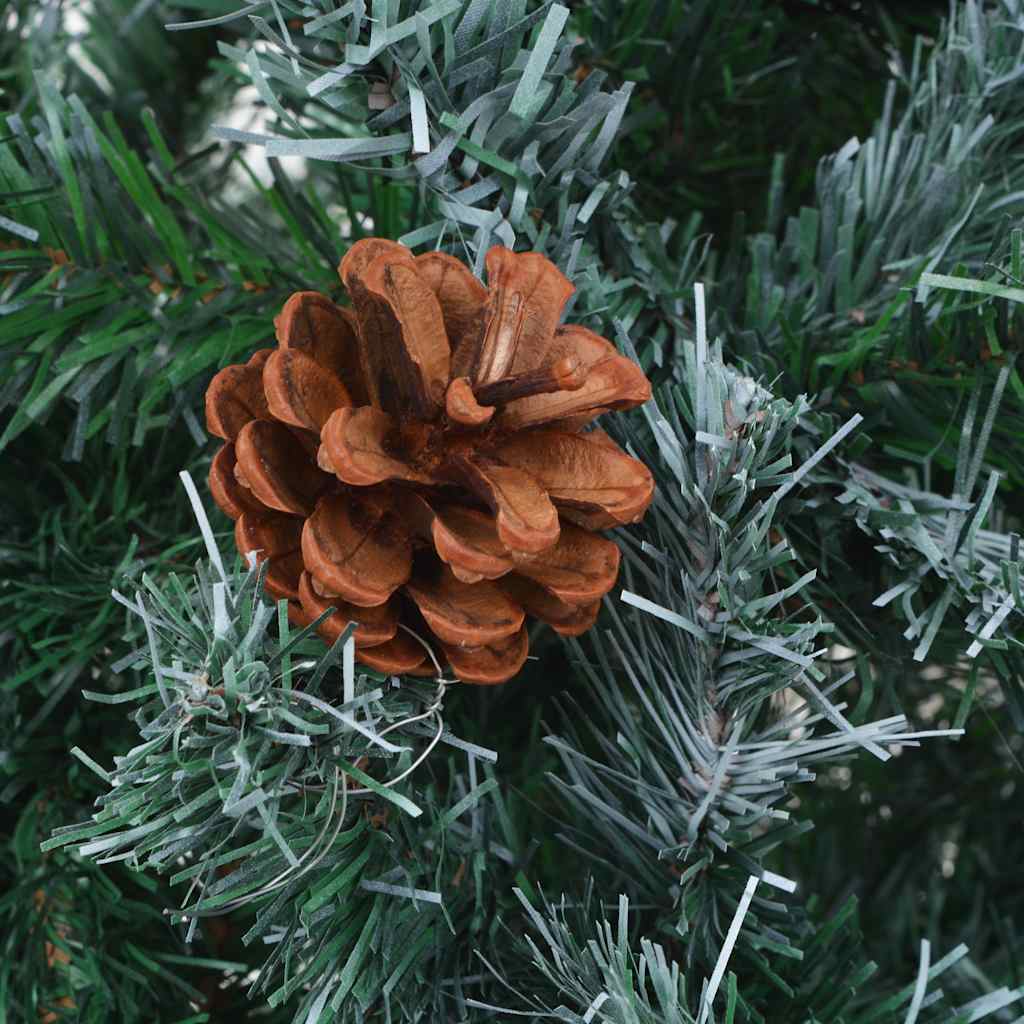 vidaXL Artificial Christmas Tree with Pinecones 210 cm - Green - 210 x 105 cm