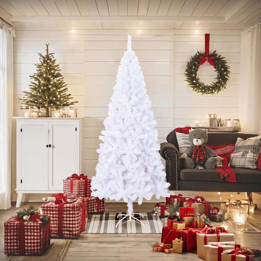 vidaXL Artificial Christmas Tree with Stand 180 cm 620 Branches - White
