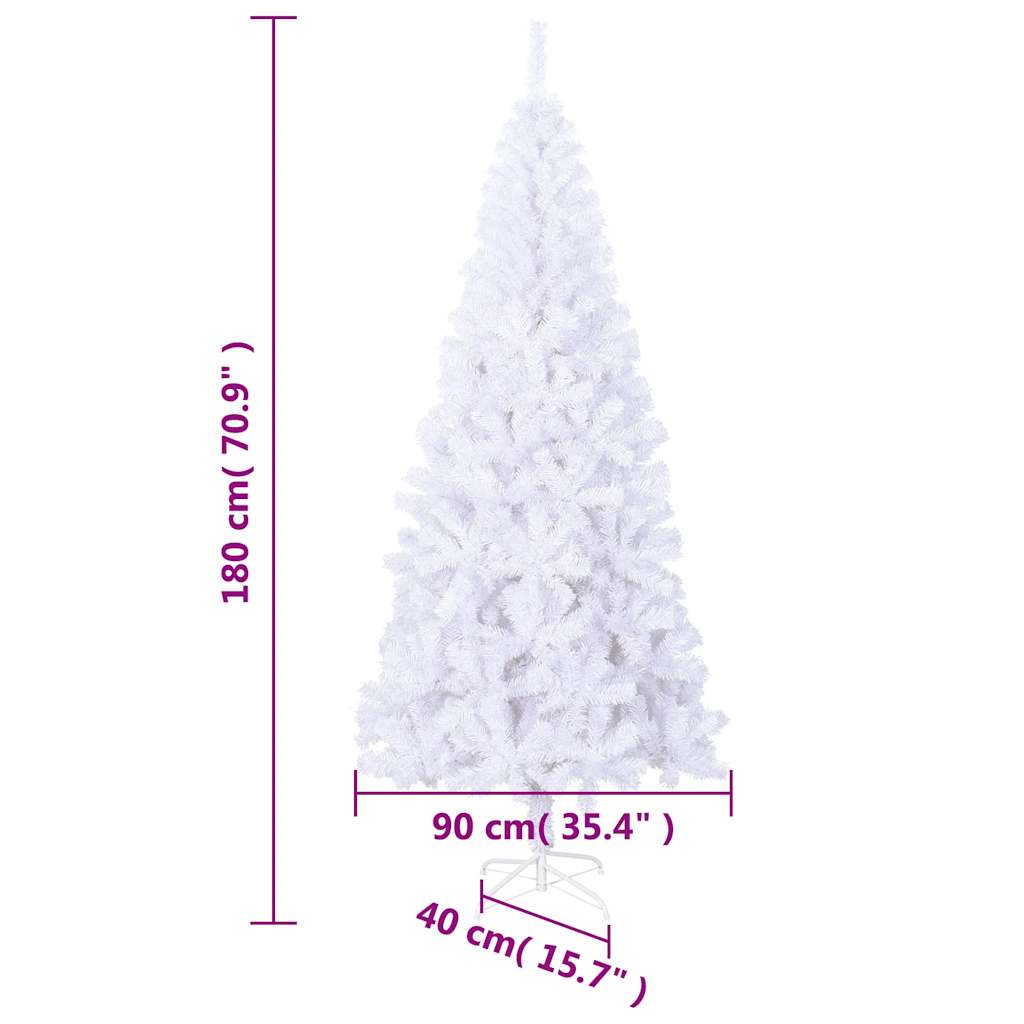 vidaXL Artificial Christmas Tree with Stand 180 cm 620 Branches - White