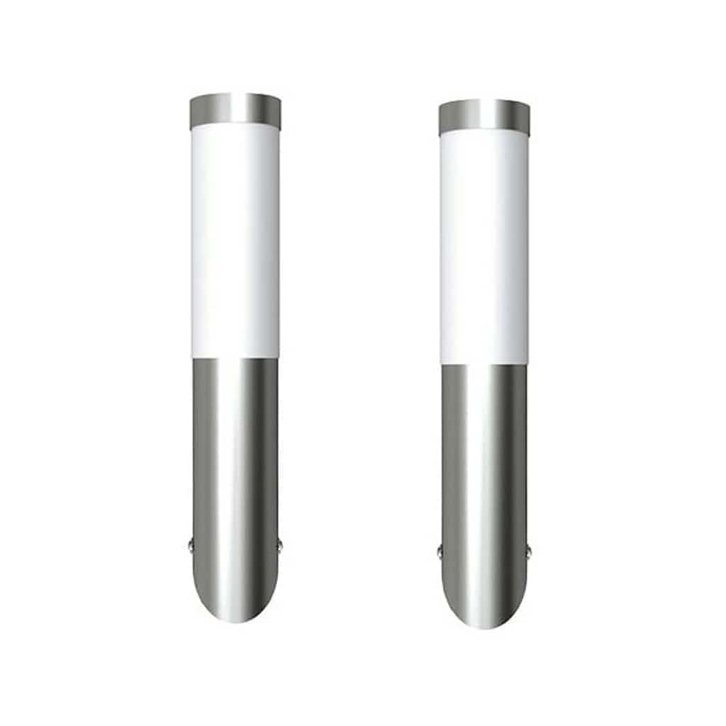 vidaXL Outdoor Wall Lights 2 pcs Stainless Steel - Silver