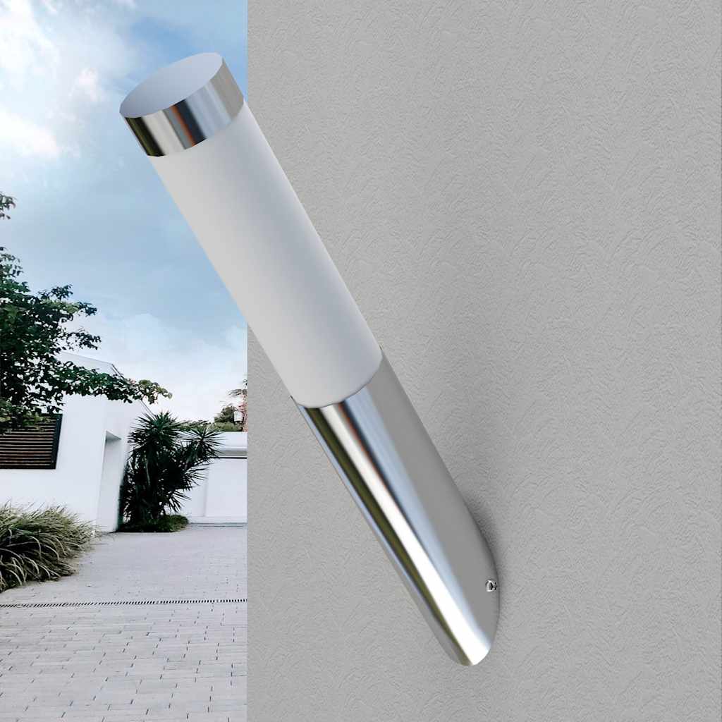 vidaXL Outdoor Wall Lights 2 pcs Stainless Steel - Silver