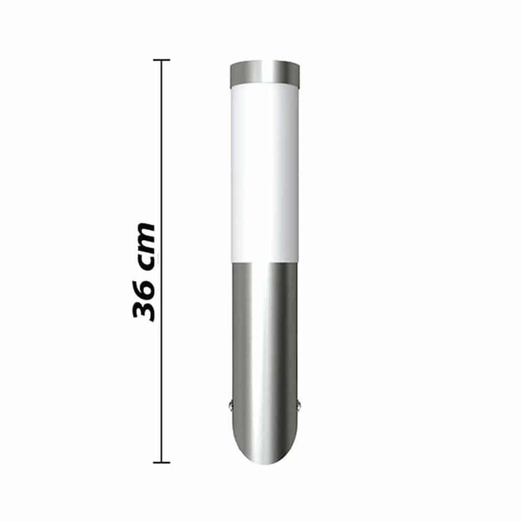 vidaXL Outdoor Wall Lights 2 pcs Stainless Steel - Silver