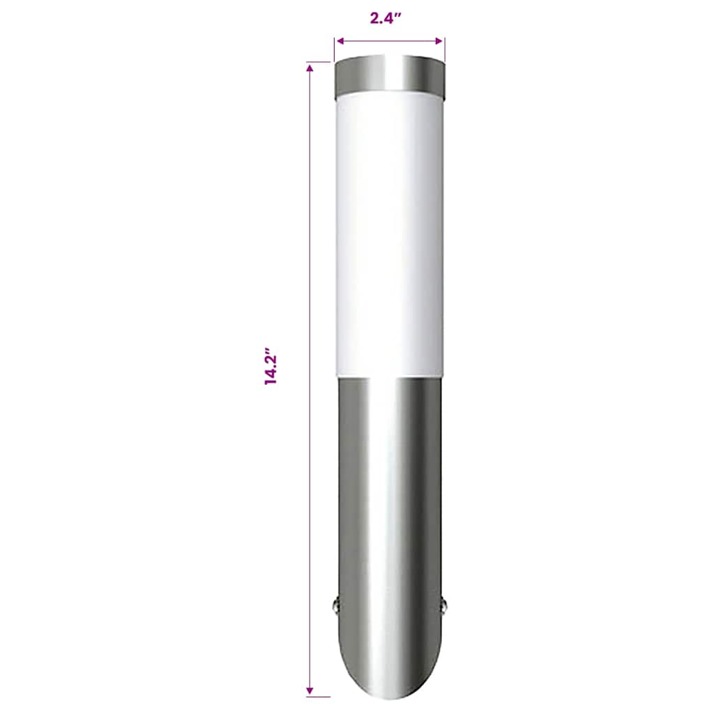 vidaXL Outdoor Wall Lights 2 pcs Stainless Steel - Silver